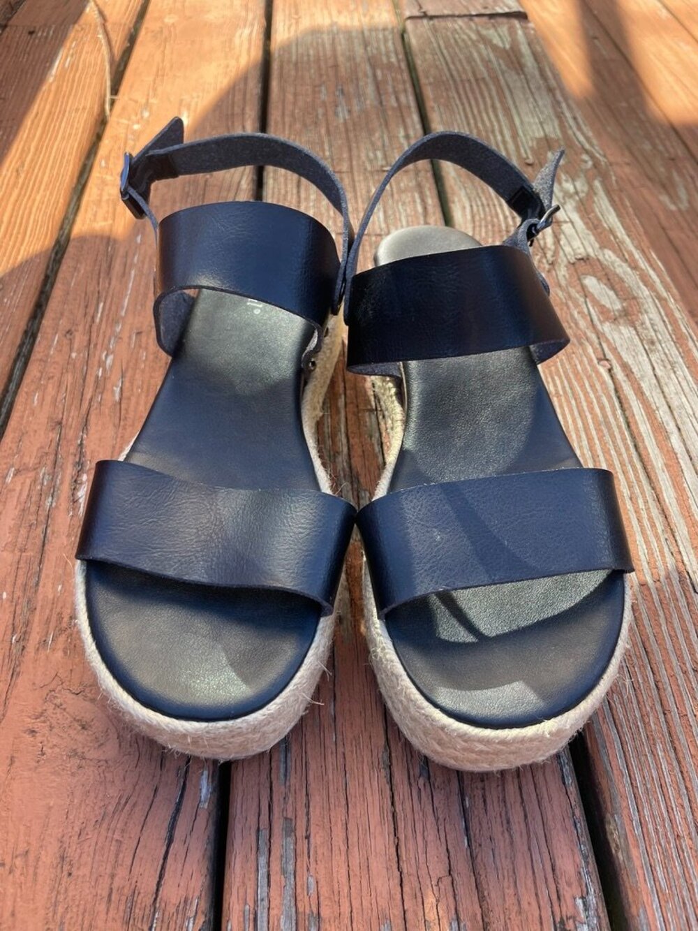 Xappeal Black Platform Espadrille Sandals Size 8